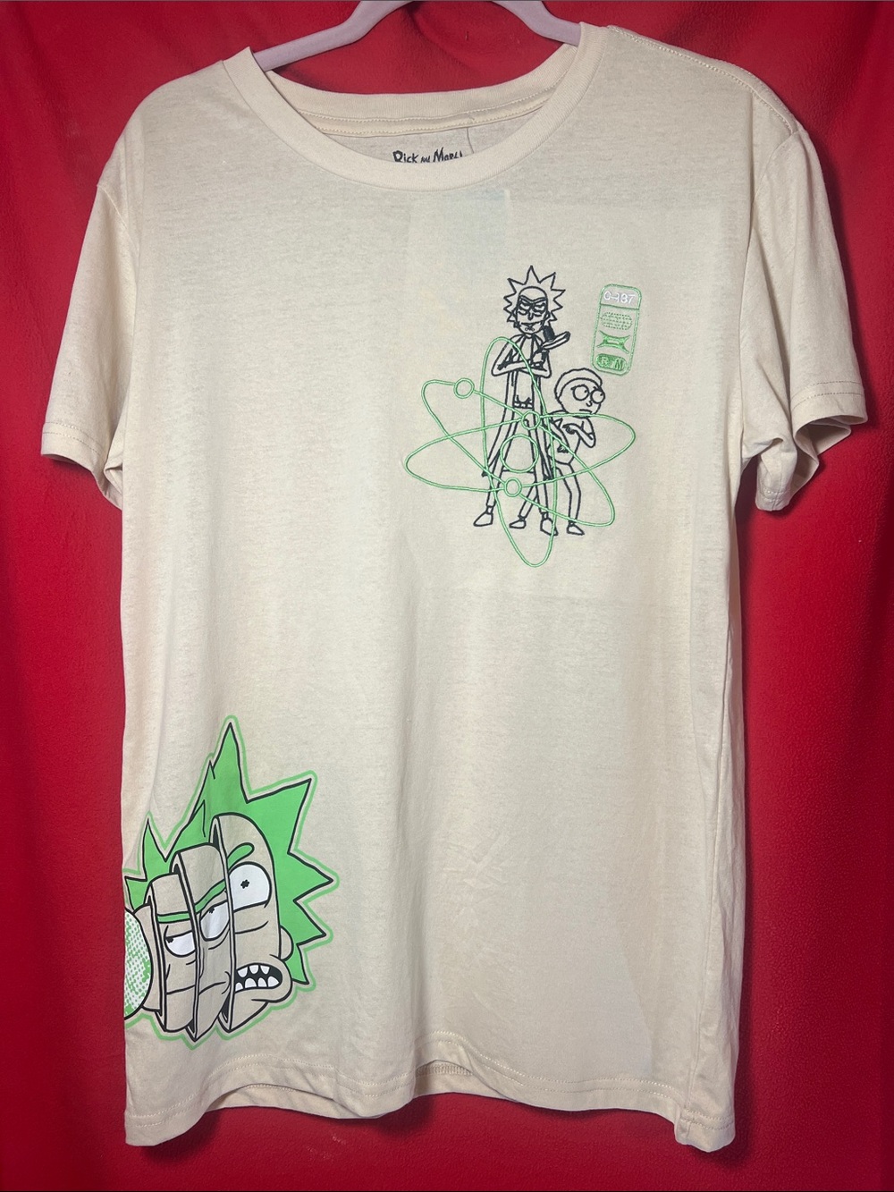 Source Unknown Cream Rick and Morty Tee with Green Accents
